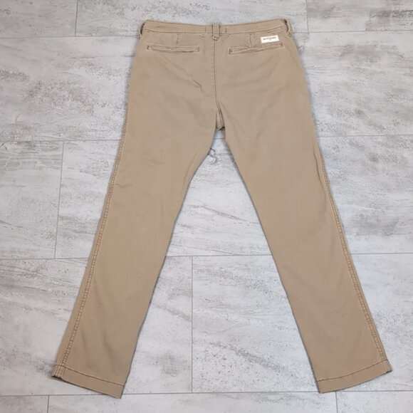 3/$20 Abercrombie & Fitch Chino Khaki Pants Slim Straight Leg Casual Preppy - Picture 11 of 14